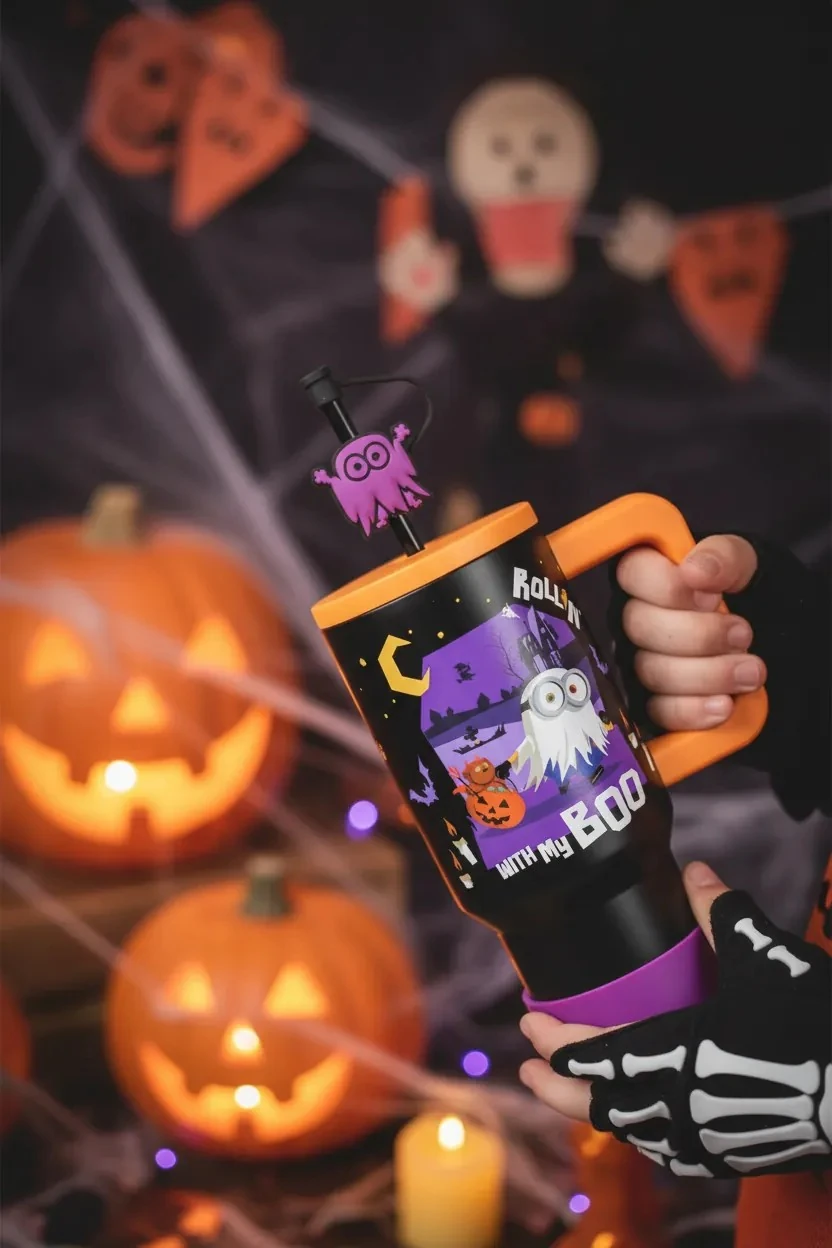 Minions Cadılar Bayramı Serisi Çift Cidarlı Plastik Su Kabı