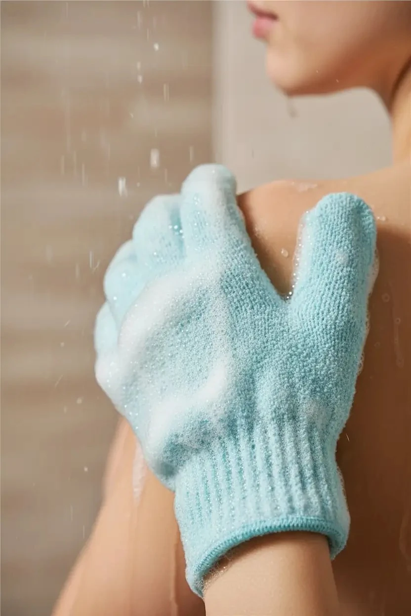 Miniso Lisanslı Peeling Etkili Banyo Eldiveni Seti – Ölü Deri Arındırıcı Esnek Duş Eldiveni 20 Cm