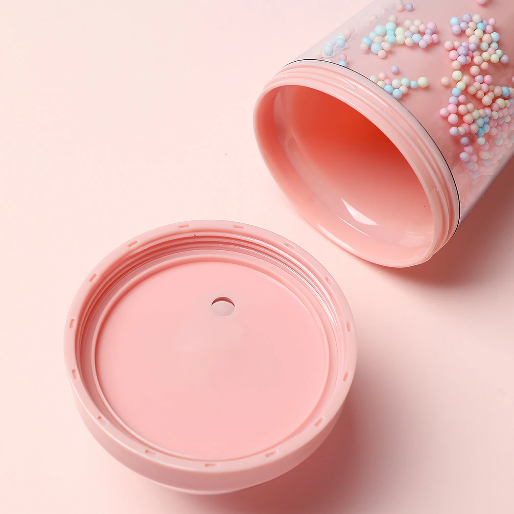 Gökkuşağı Figürlü Boncuklu Pipetli Plastik Su Şişesi (420Ml) (Outlet)