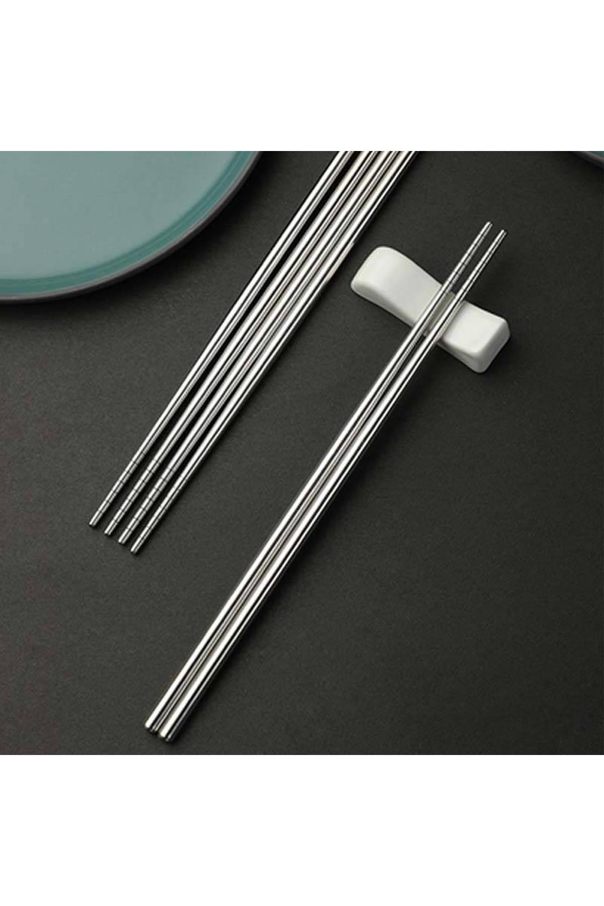 Paslanmaz Çelik Chopstick 3 Çift 23 Cm