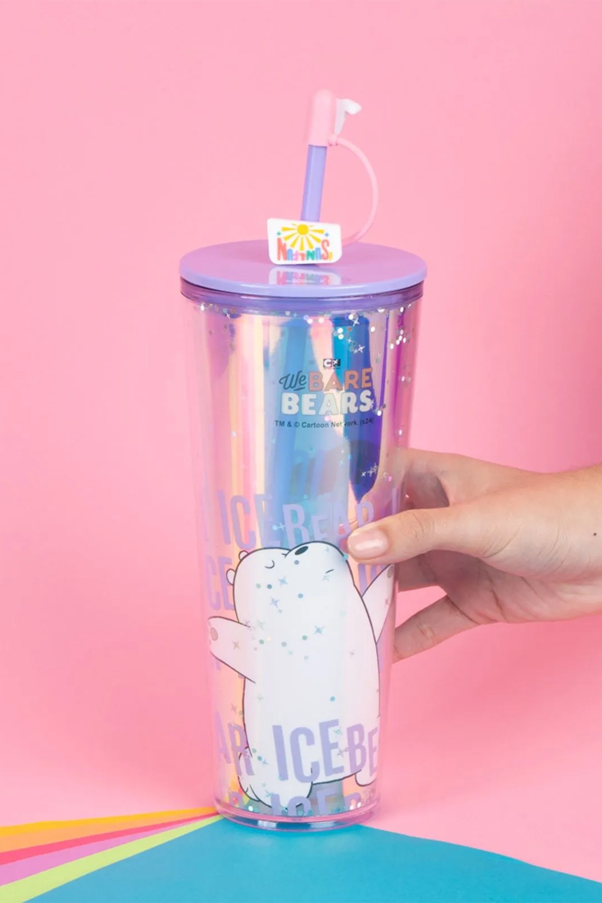 We Bare Bears Lisanslı Çift Cidarlı Pipetli Şişe (800ml) - Kutup Ayısı