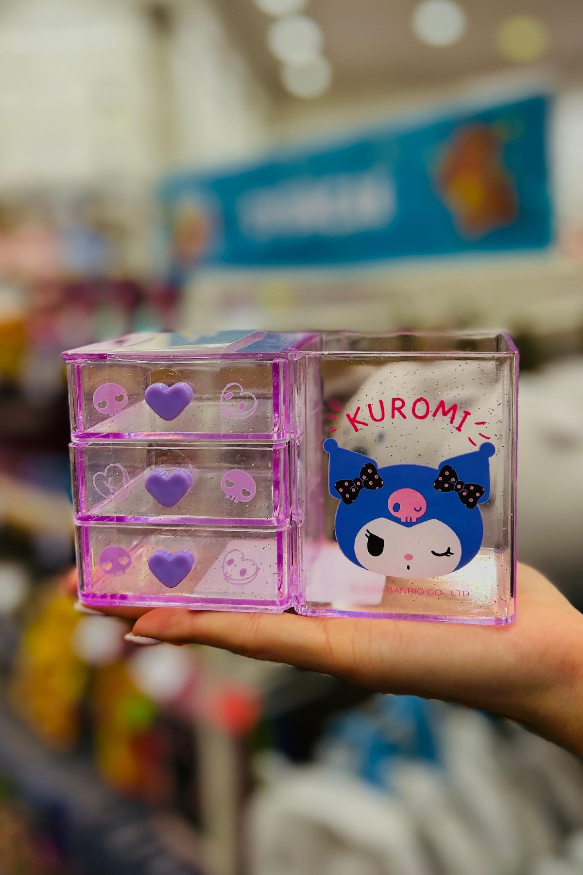 Sanrio Lisanslı Mini 3 Katmanlı Masa Düzenleyici (Kuromi)