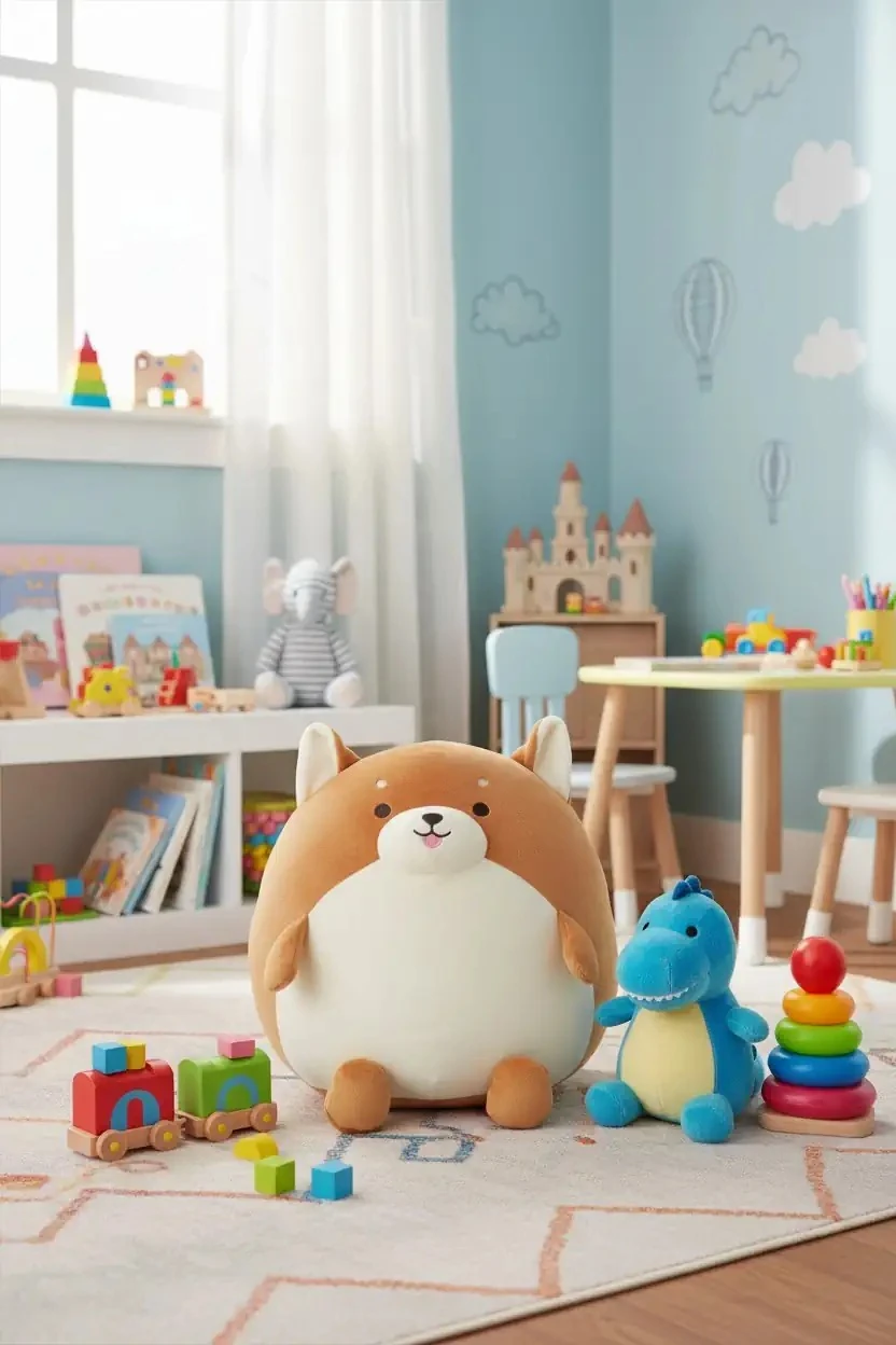 Shiba Köpek -Tombul Serisi Yuvarlak Peluş Oyuncak 30cm