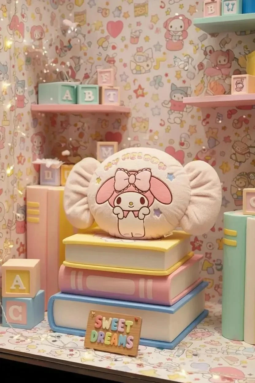 Sanrio Lisanslı My Melody Tatlı Serisi Şeker Figürlü 38 cm Yastık