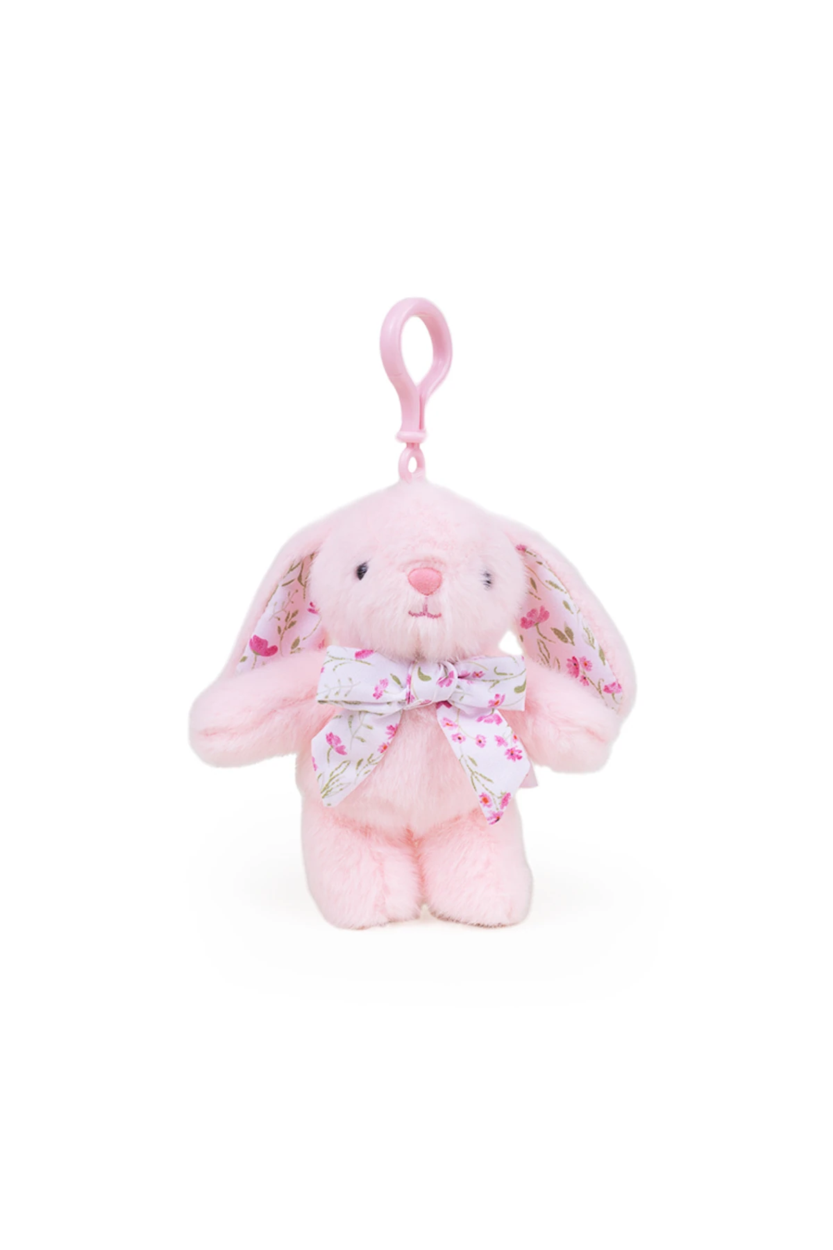 Fiyonklu Tavşan 15 cm Peluş Anahtarlık (Pembe)
