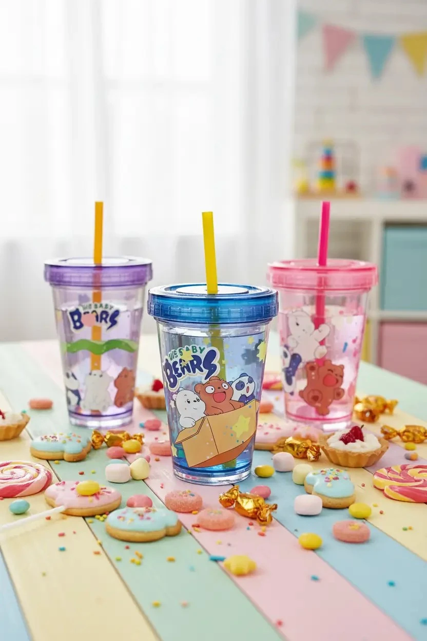 We Baby Bears Lisanslı Pipetli Sulu Plastik Şişe (320Ml)