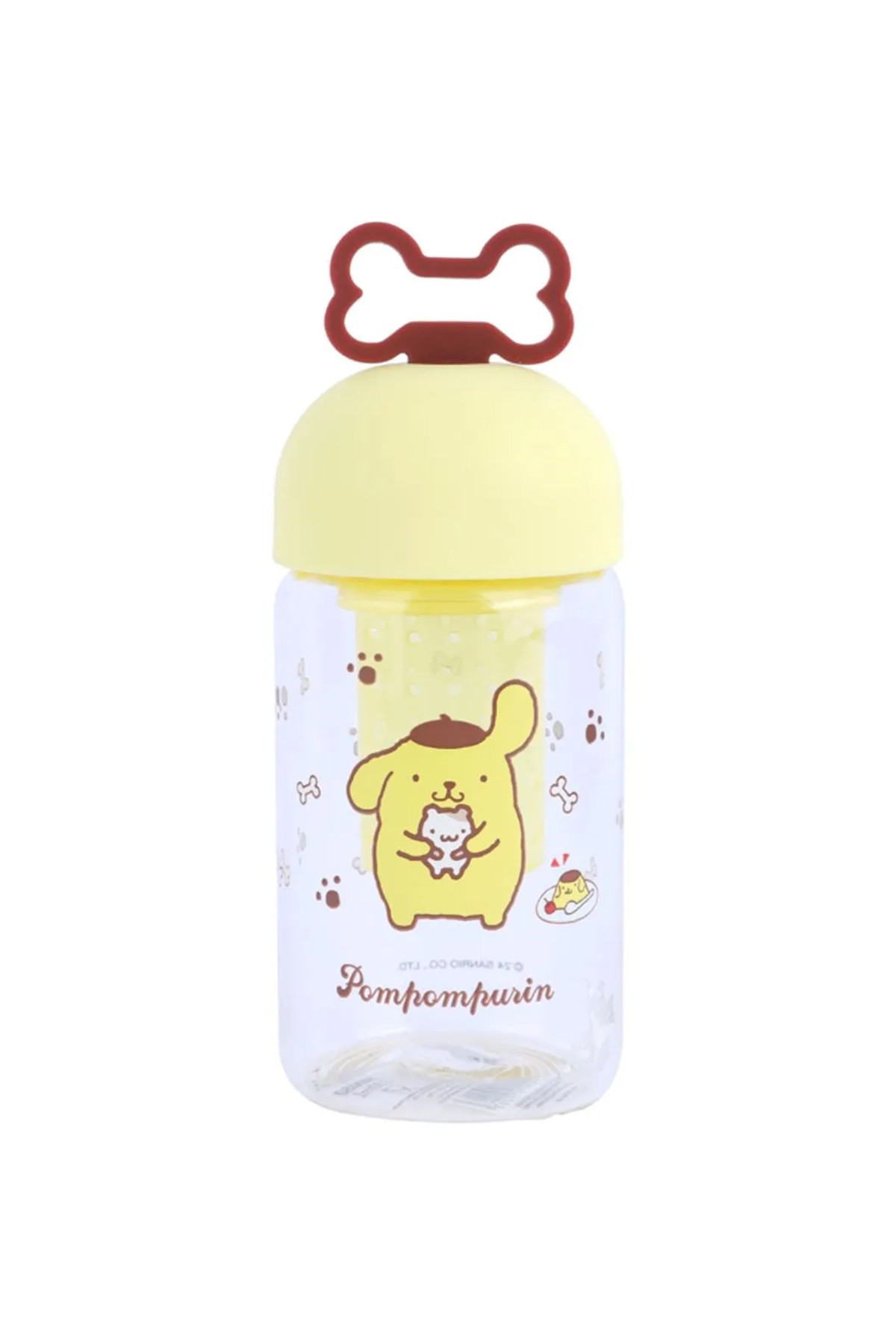 Sanrio Lisanslı Süzgeçli Borosilikat Cam Şişe - Pompompurin