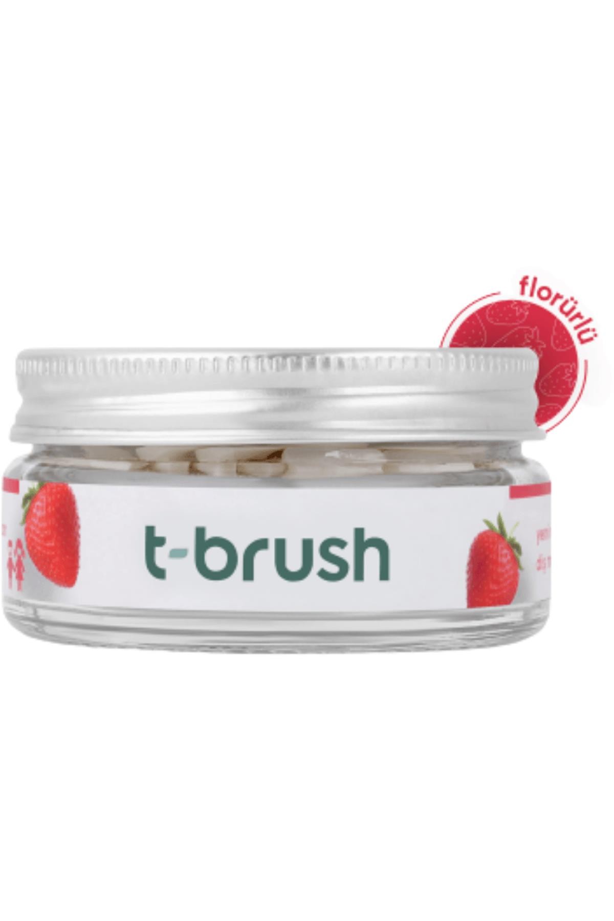 T-Brush Çilek Aromalı Diş Macunu 90 Tablet Florürlü