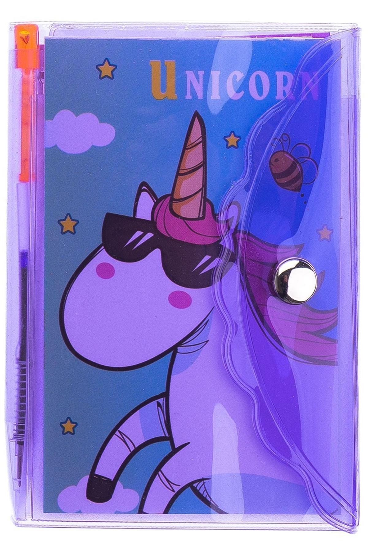 Unicorn Kapaklı Mini Kalemli Not Defteri