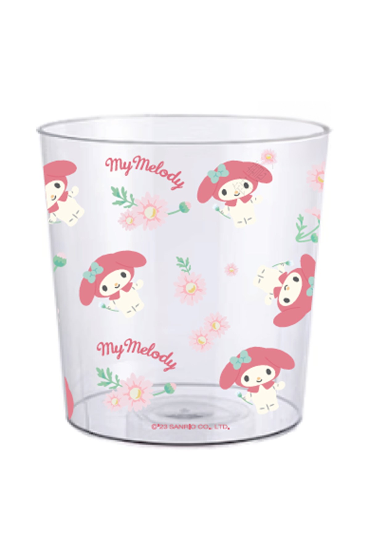 Sanrio Lisanslı Çiçek Desenli PET Şeffaf Çöp Kovası (L) - My Melody