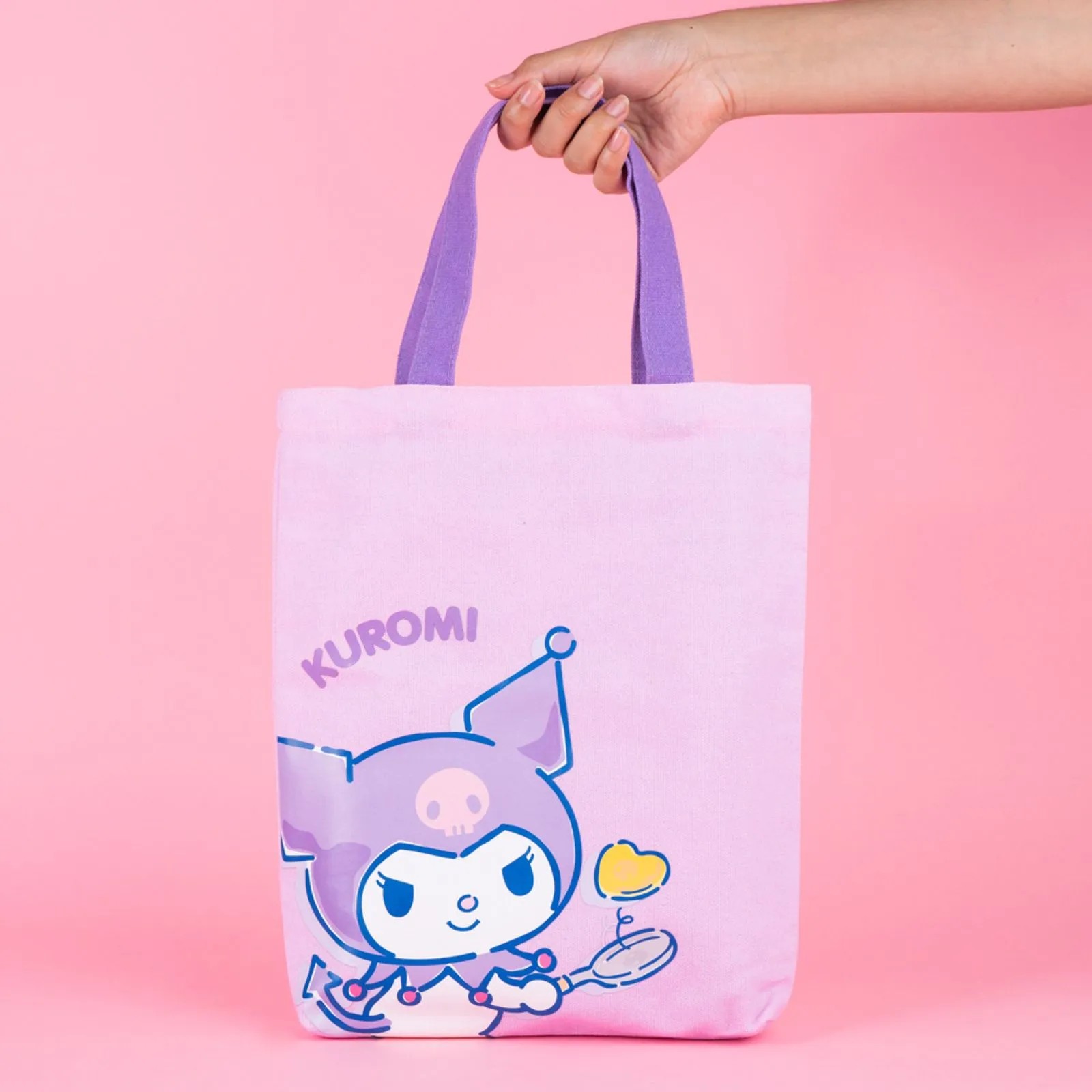 Sanrio Lisanslı Bez Alışveriş Çantası - Kuromi