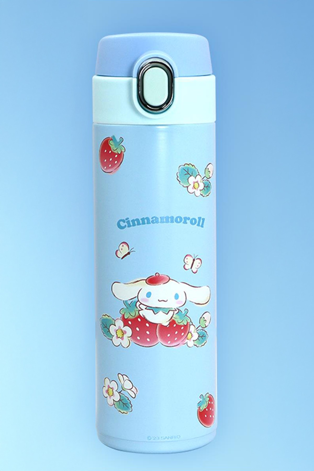 Sanrio Lisanslı Otomatik Kapaklı Termos (420ml) - Cinnamoroll