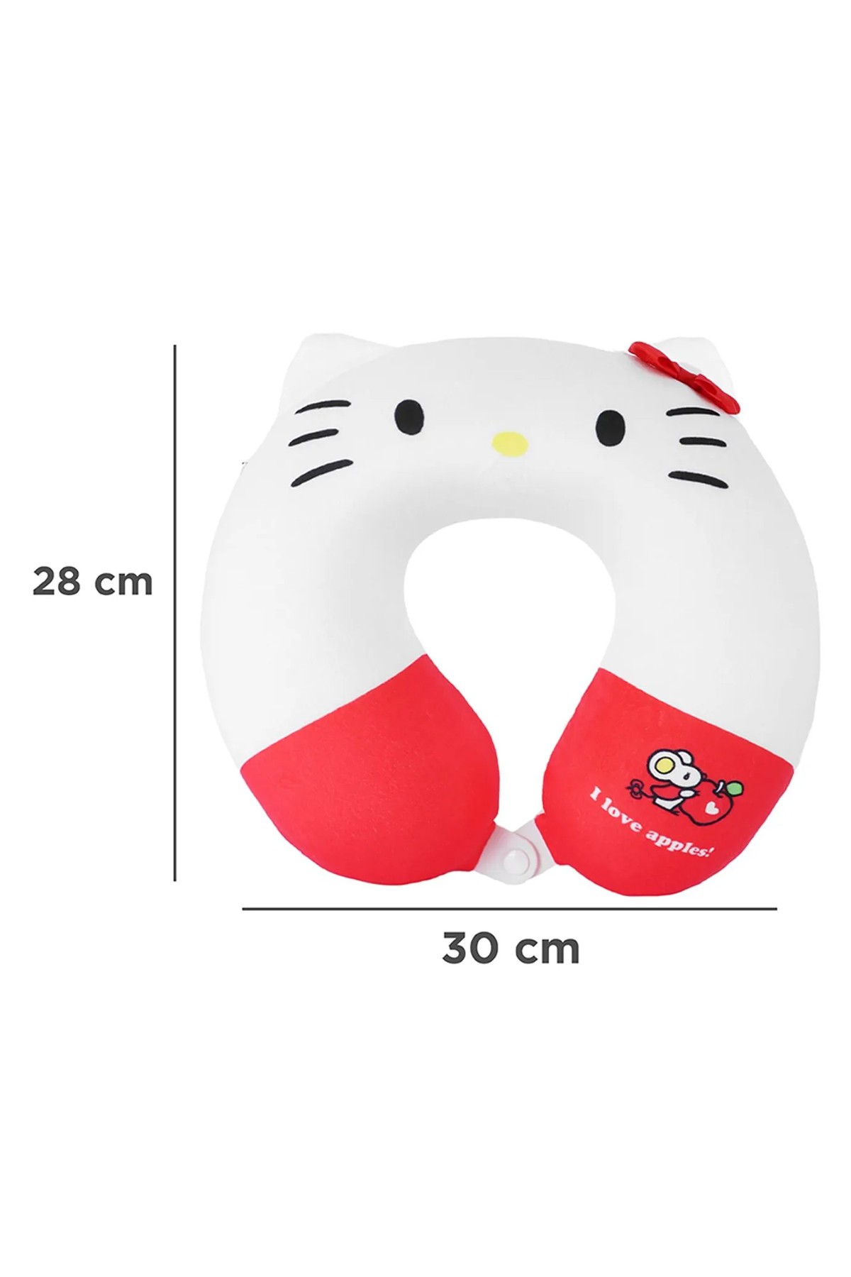 Hello Kitty Lisanslı Elma Koleksiyonu Kulaklı Boyun Yastığı,Seyahat Yastığı