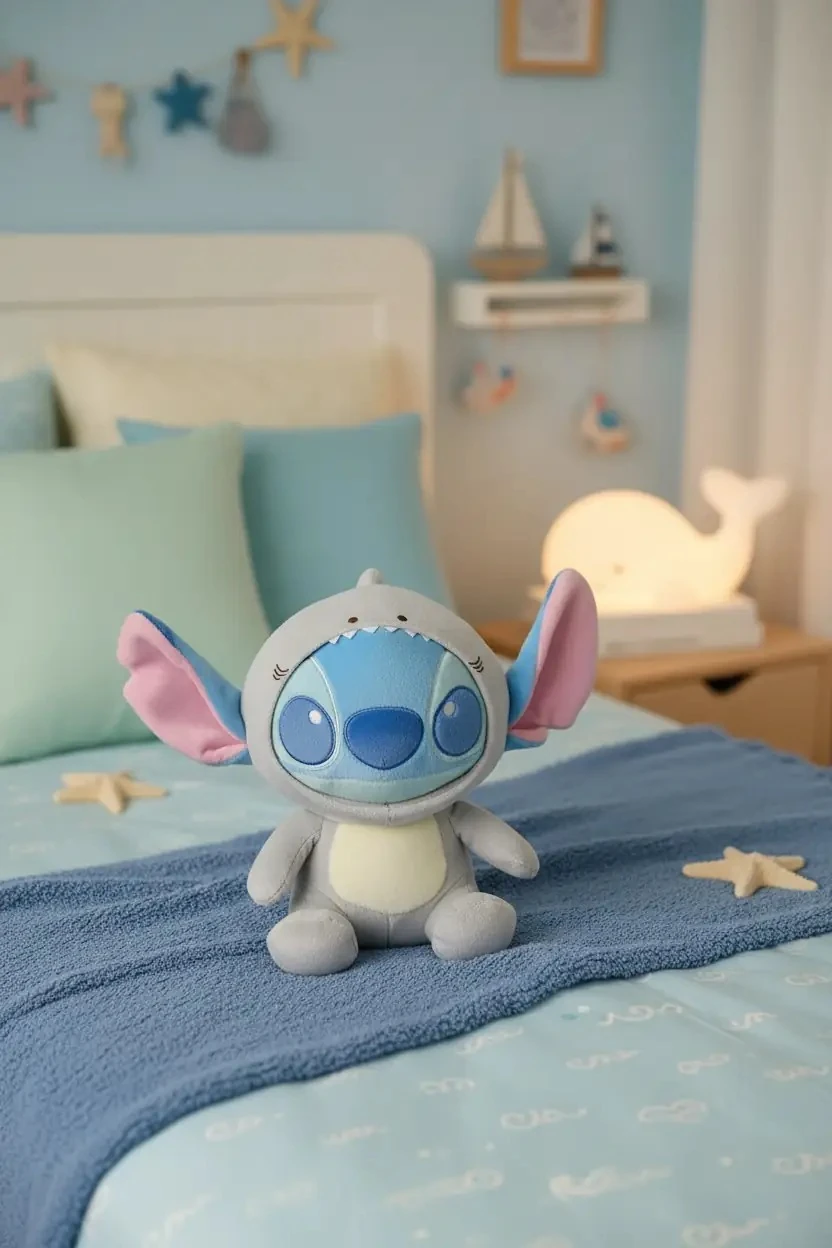 Disney Lilo & Stitch Lisanslı Peluş Oyuncak 25 Cm – Köpekbalığı Kostümlü Tasarım