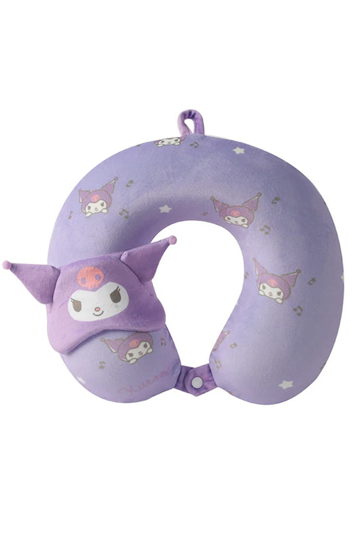 Sanrio Lisanslı Kuromi Uyku Gözlüklü Hafızalı Sünger Boyun Yastığı (Outlet)