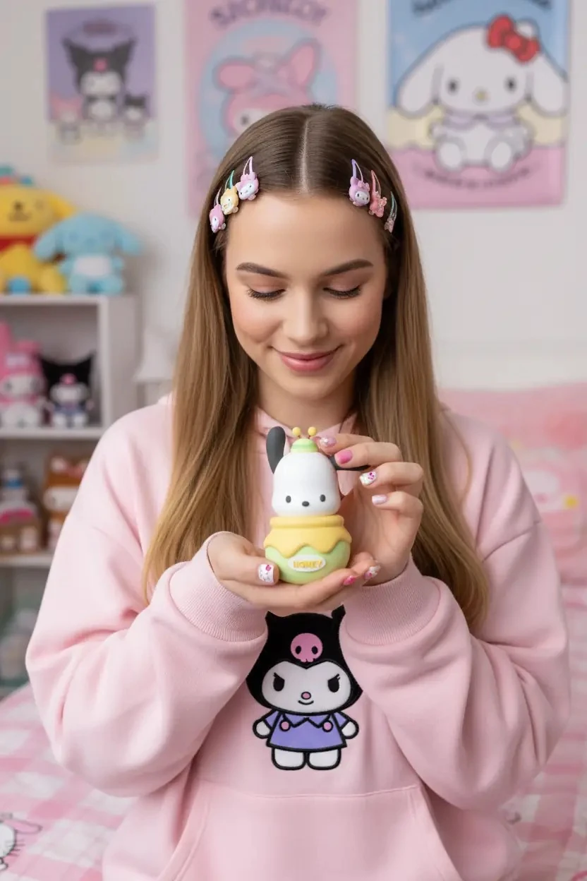 Sanrio Lisanslı Arı Serisi Işıklı Anahtarlık - Pochacco