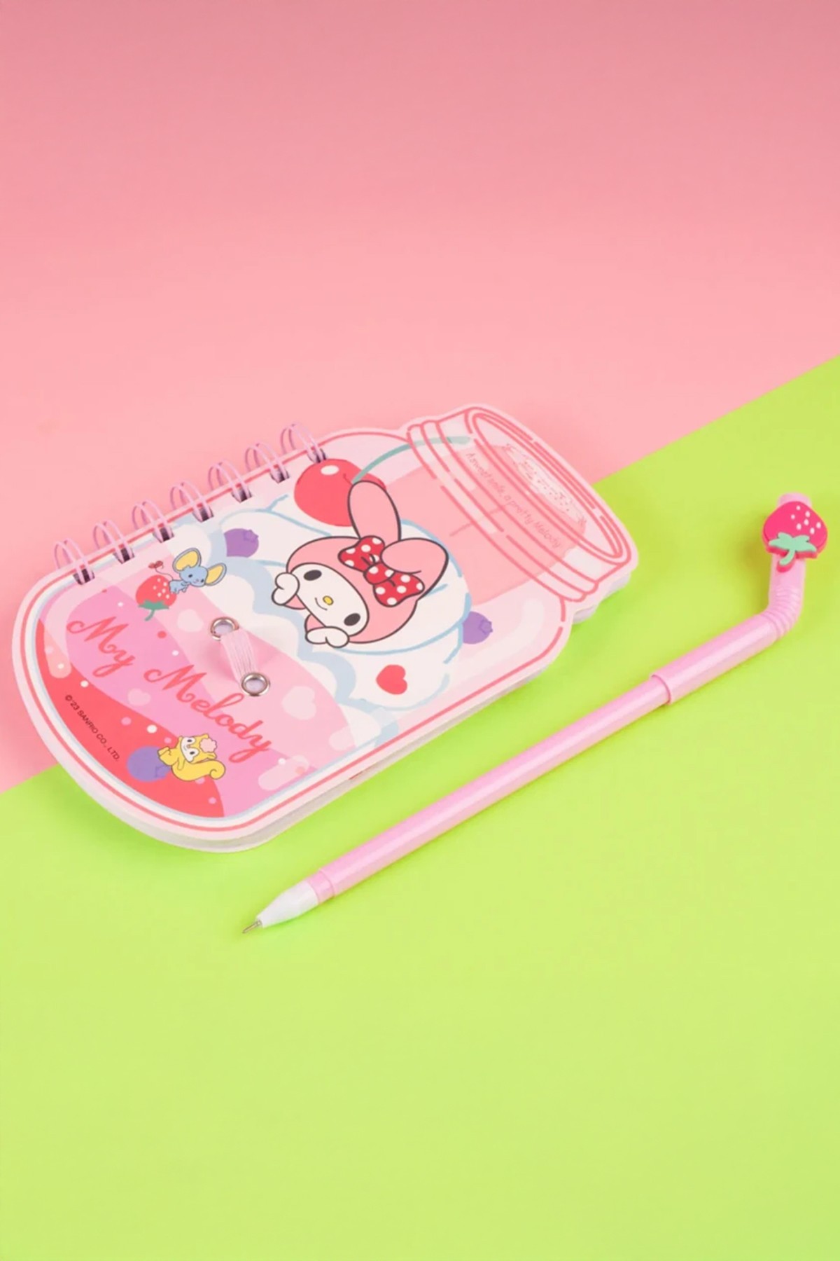 Sanrio Lisanslı Pipetli Bardak Figürlü Telli Not Defteri - My Melody