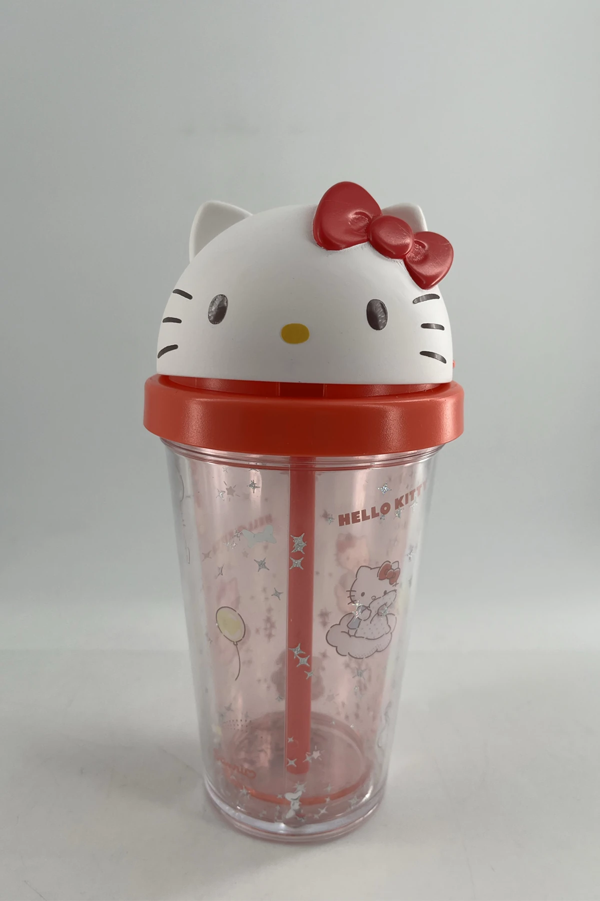 Sanrio Lisanslı Hello Kitty Kapaklı Plastik Su Kabı 320 ml