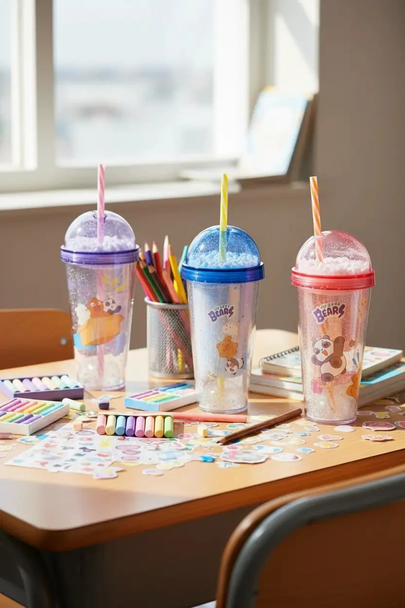 We Baby Bears Lisanslı Figür Detaylı Pipetli Plastik Şişe (350Ml) - Mavi