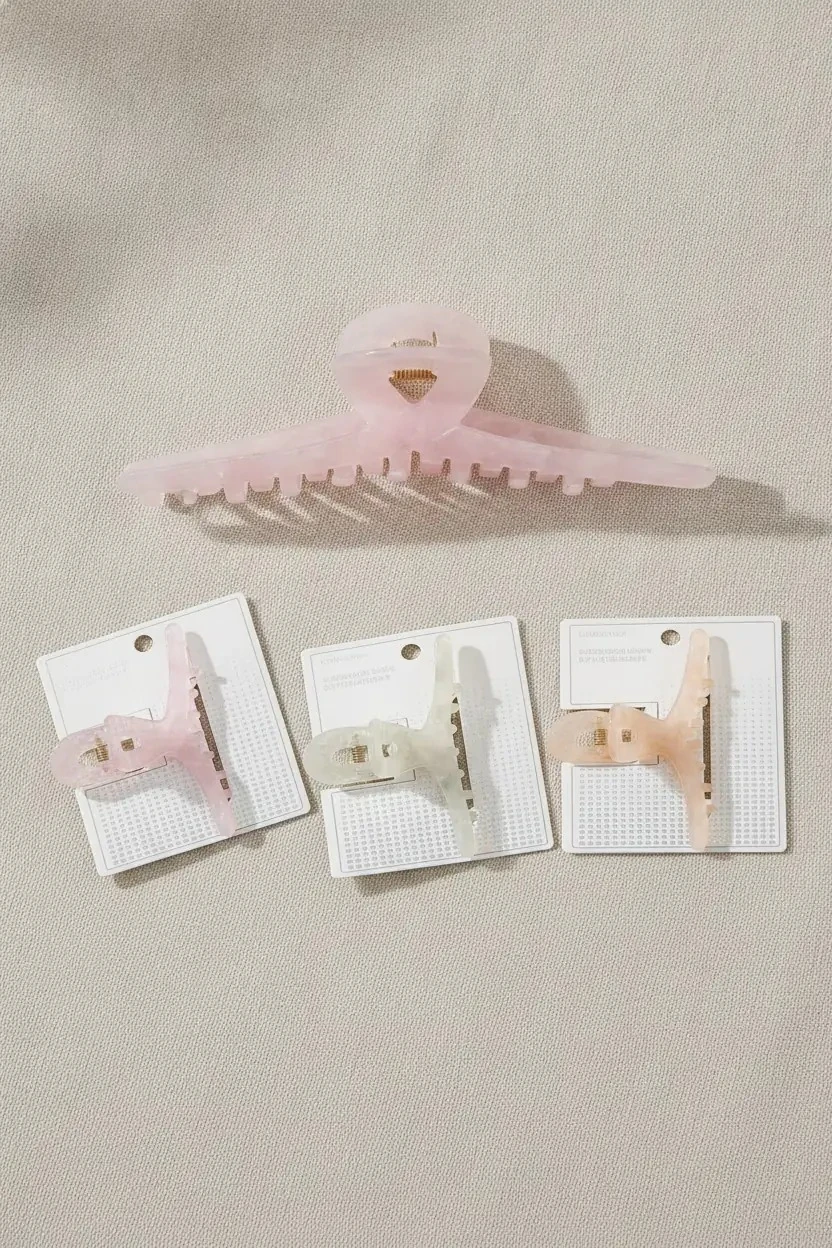 Miniso Lisanslı Büyük Şeffaf Kıskaç Toka Dayanıklı Kavisli Tasarım Modern Görünüm 13 Cm