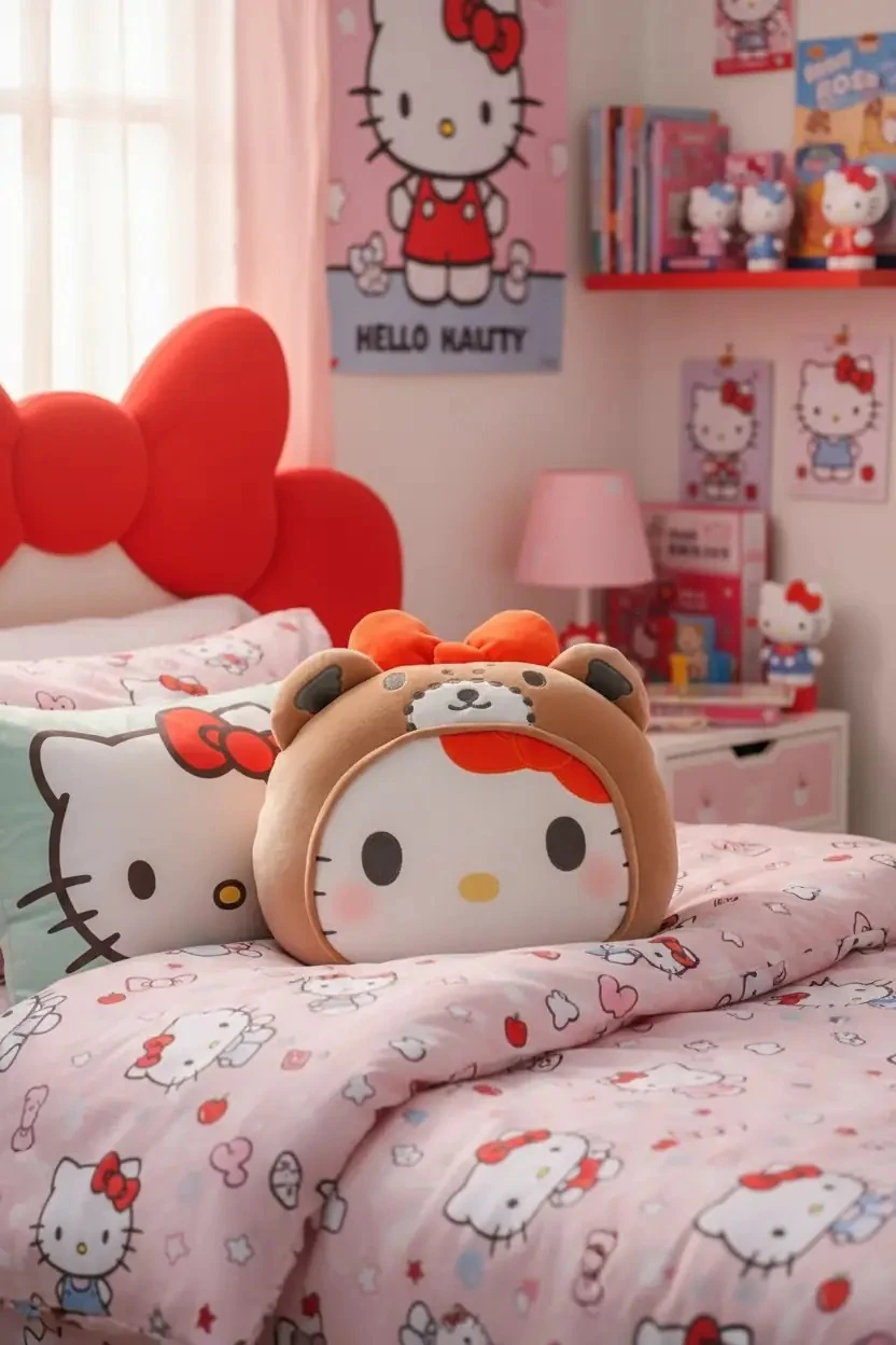 Sanrio Lisanslı Yastık Battaniye - Hello Kitty
