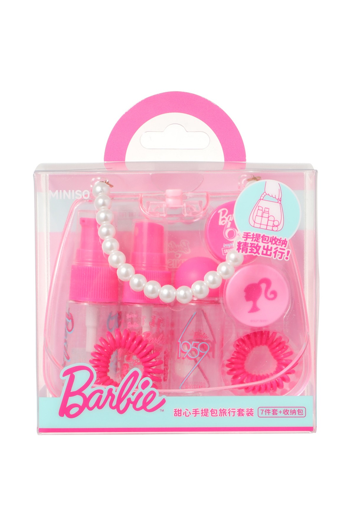 Barbie Lisanslı Çanta Şeklinde Seyahat Seti (7 adet)