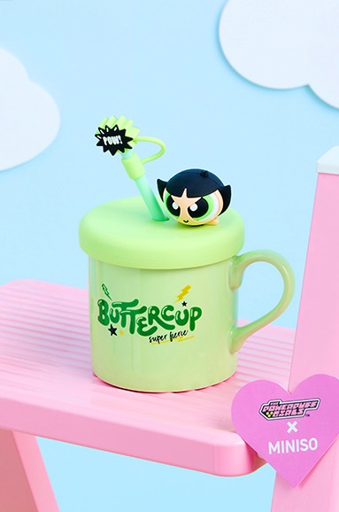 Powerpuff Girls Lisanslı Süslemeli ve Pipetli Seramik Kupa