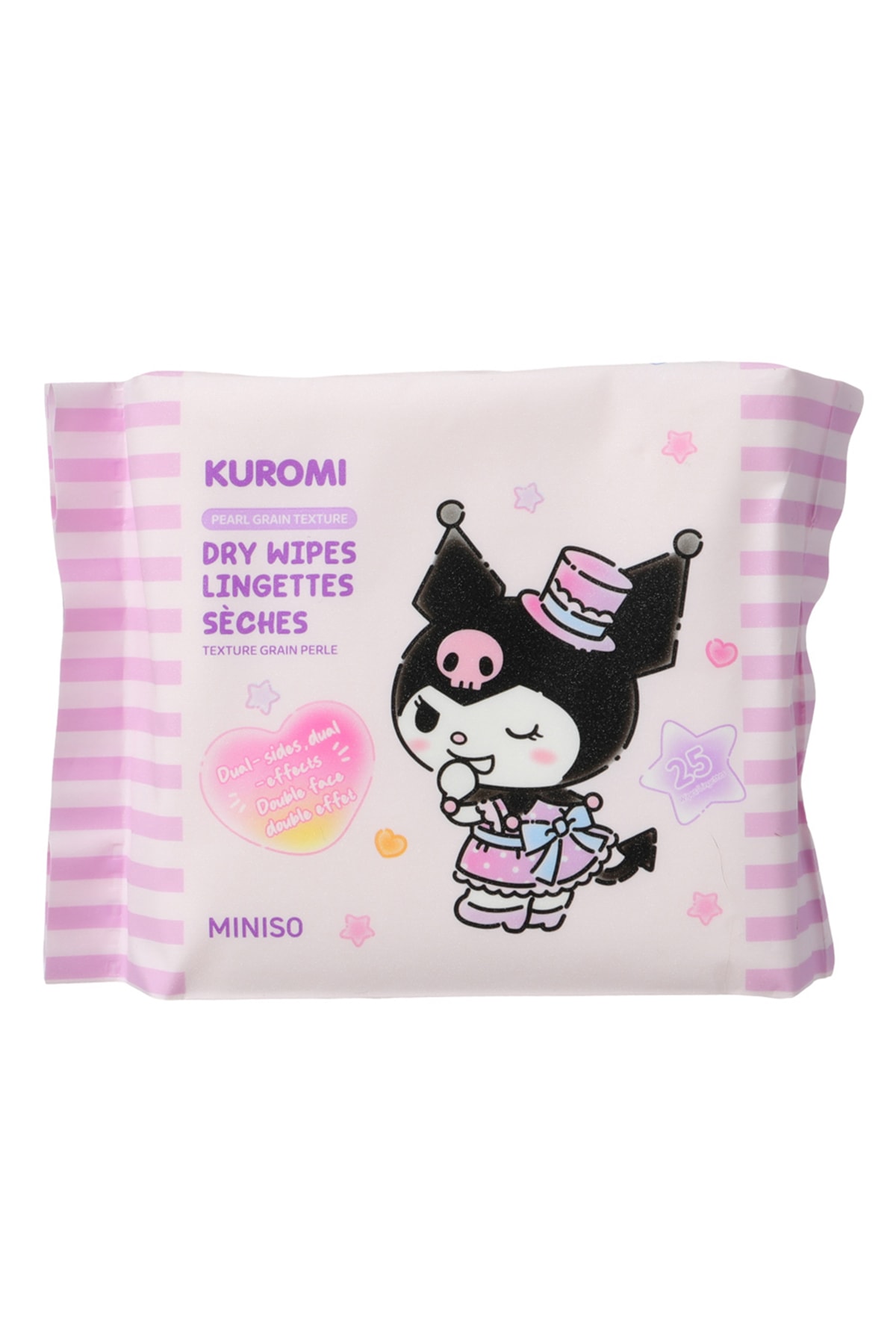 Sanrio Lisanslı Kuromi İnci  Dokulu Kuru Mendil (25 Mendil)