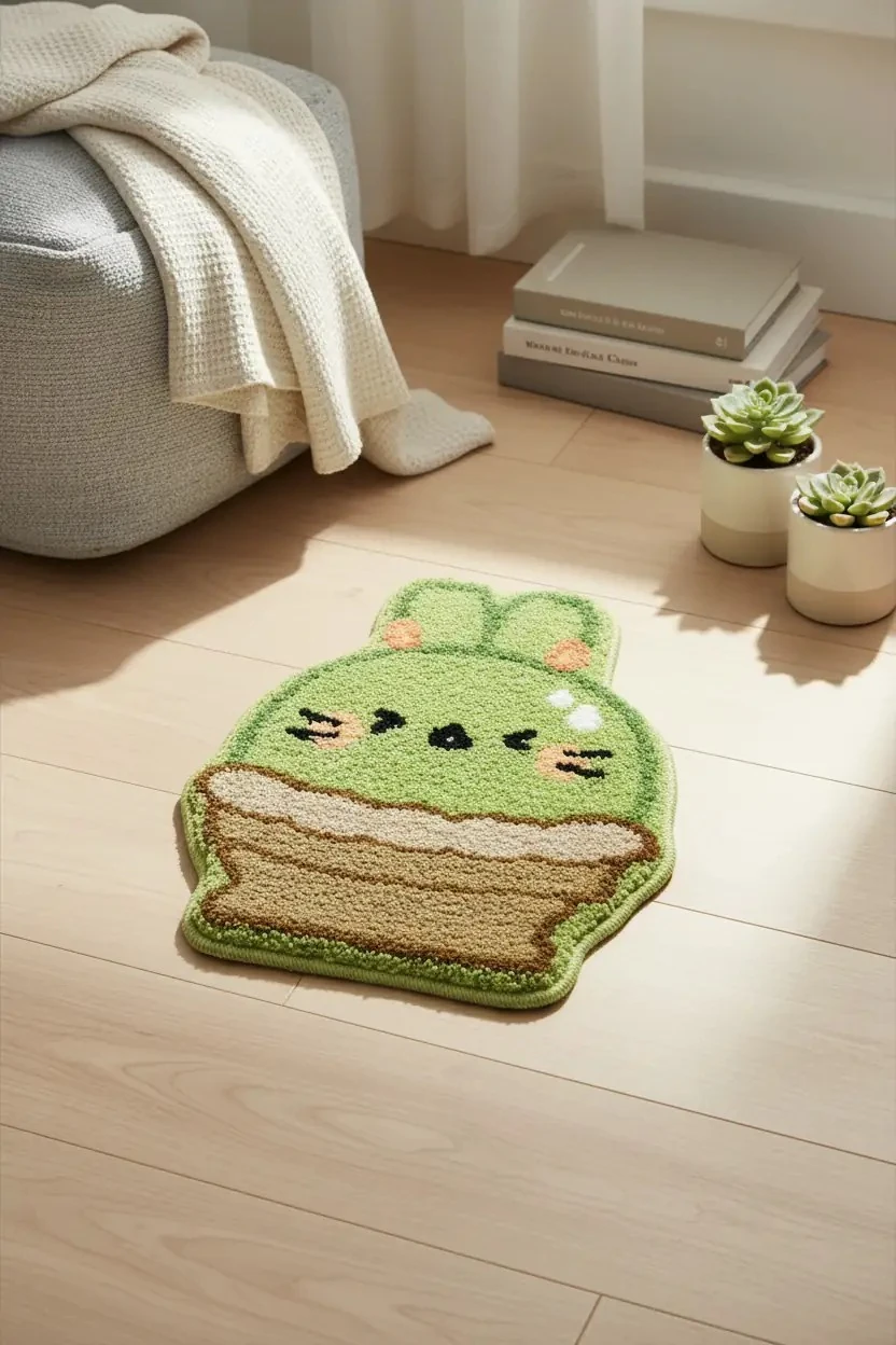 Twinkle Fair Klasik Koleksiyonu Peluş Küçük Halı (Sukkulent)