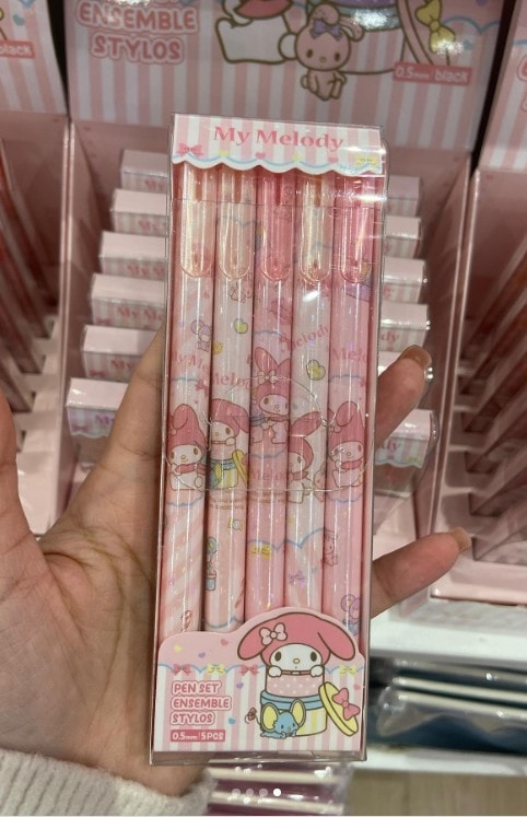 Sanrio Lisanslı 5'Li Tükenmez Kalem Seti (0.5Mm, Siyah) - My Melody