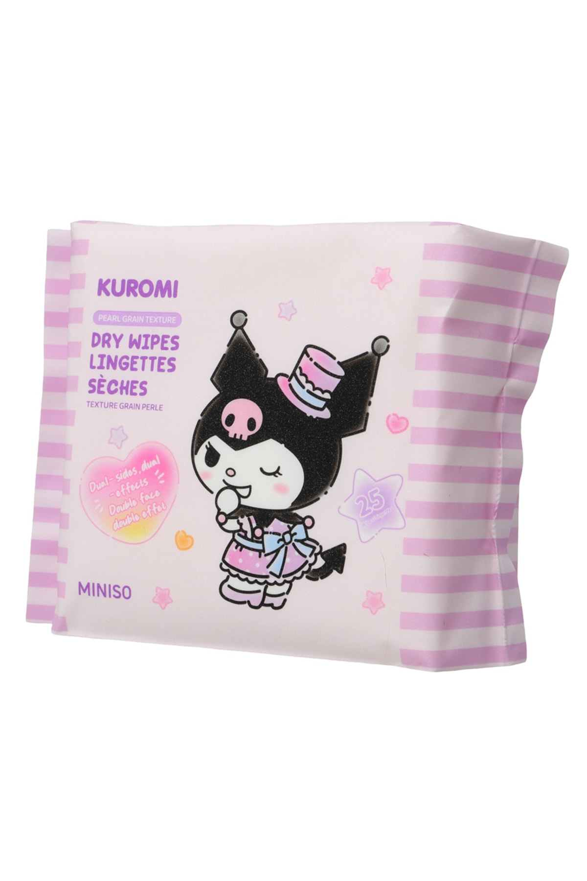 Sanrio Lisanslı Kuromi İnci  Dokulu Kuru Mendil (25 Mendil)