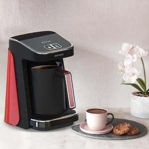 GoldMaster Kıvam Kırmızı Geniş Hazneli Akıllı Yerleştirme Patentli Türk Kahve Makinesi