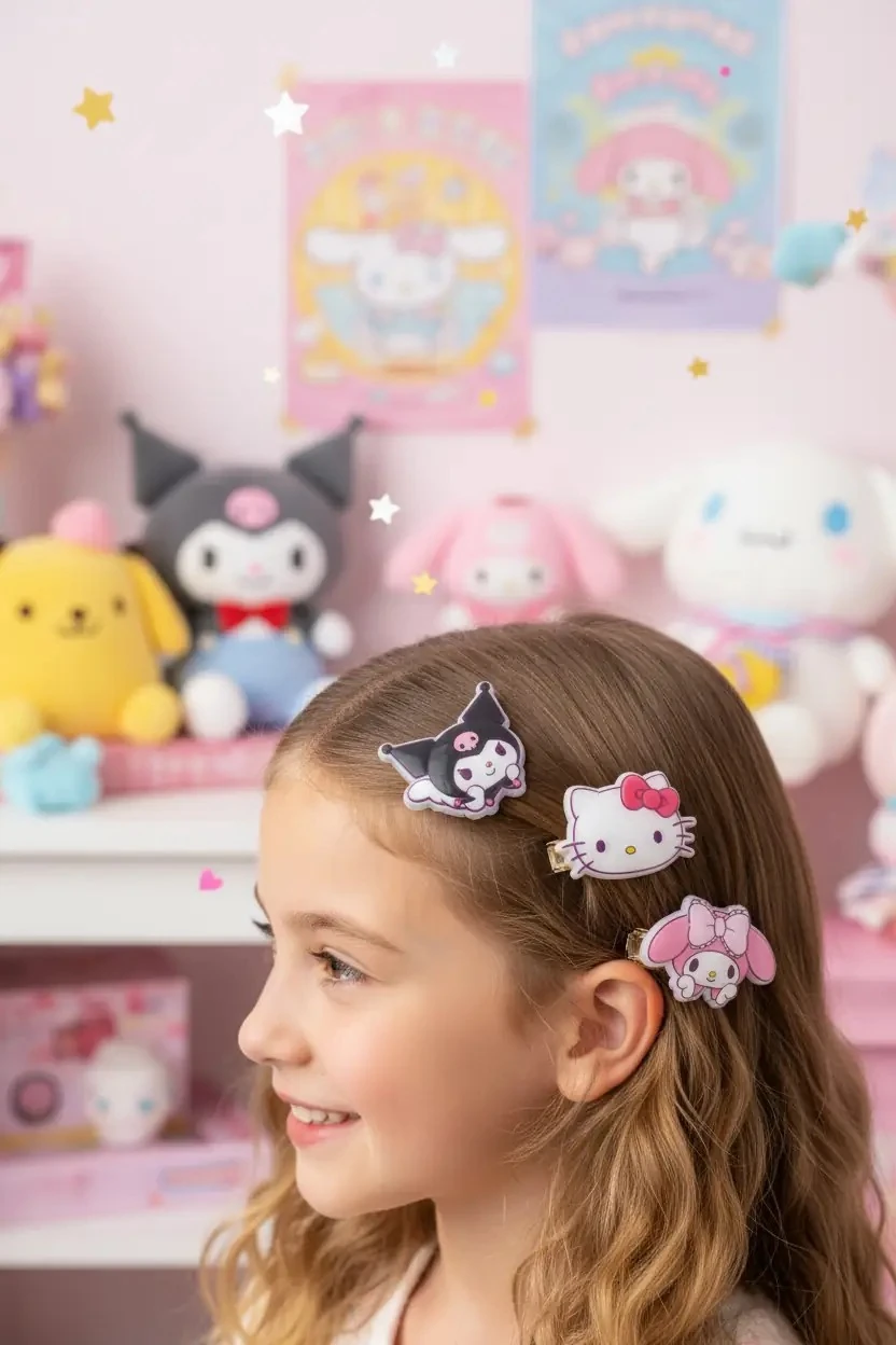 Sanrio Lisanslı Hello Kitty Ve Arkadaşları Sweet Factory Serisi Figürlü Saç Tokası