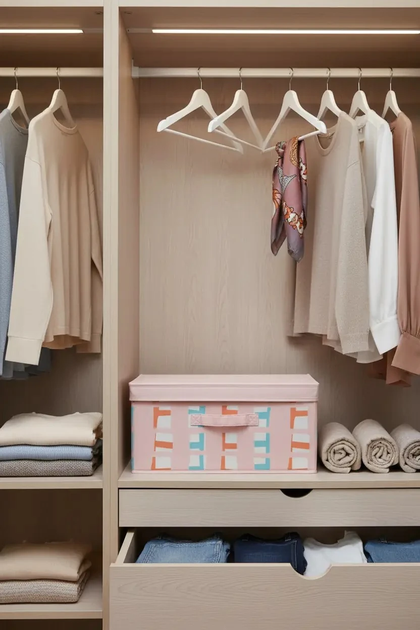 Miniso Lisanslı Kapaklı Katlanır Saklama Kutusu – Pembe Büyük Boy Elbise ve Eşya Düzenleyici Kutu 42 Cm