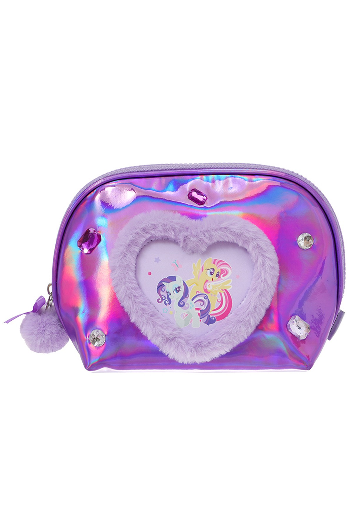 My Little Pony Lisanslı Kalp Şekilli Kozmetik Çantası - Mor