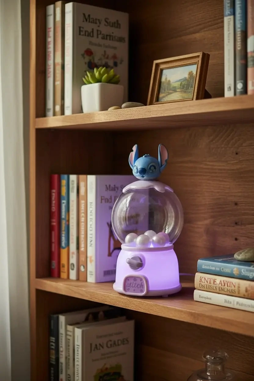Disney Lisanslı Sakura Serisi Stitch Led Işıklı Gece Lambası – Dekoratif Çocuk Odası Aydınlatması 7,2 Cm