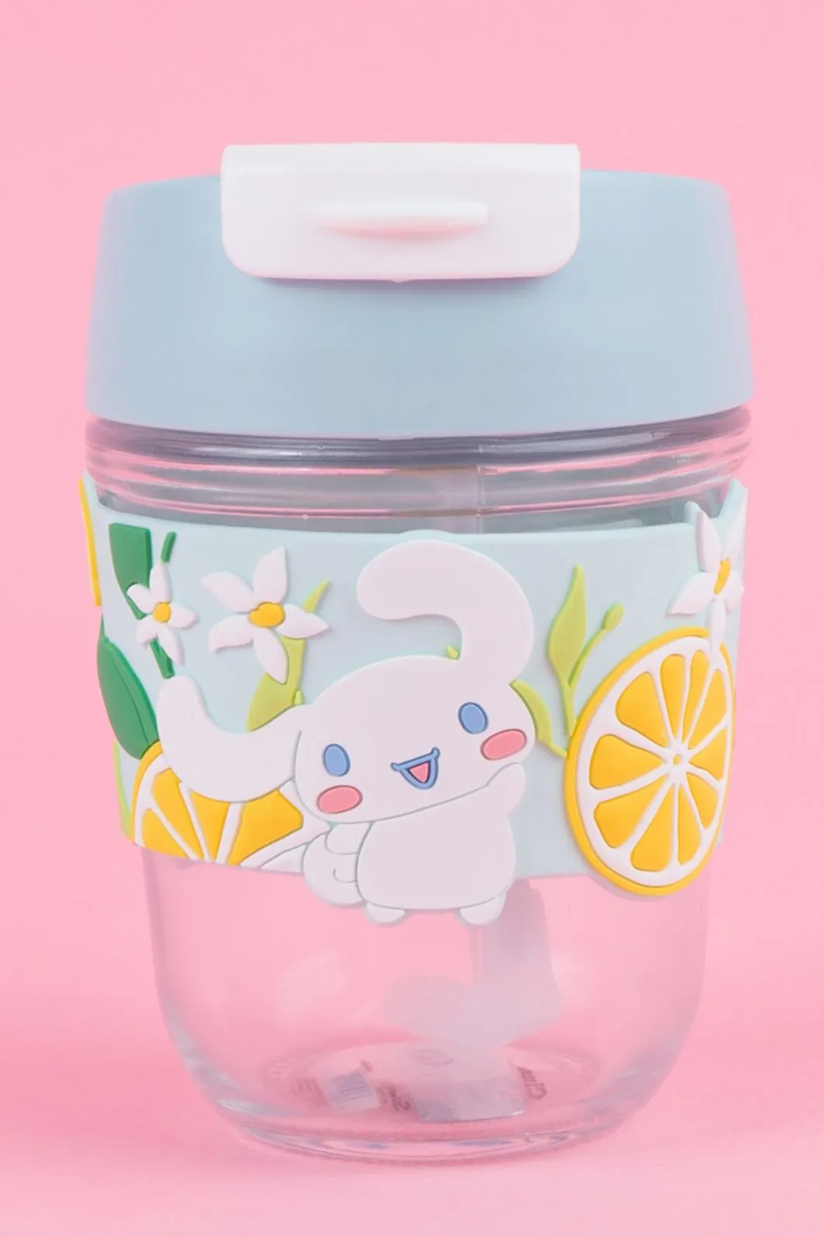 Sanrio Lisanslı Pipetli Mini Cam Şişe (350ml) - Cinnamoroll