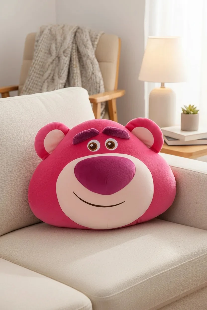 Disney Pixar Lotso Lisanslı Yastık 44 Cm – Baş Şeklinde Peluş Yastık