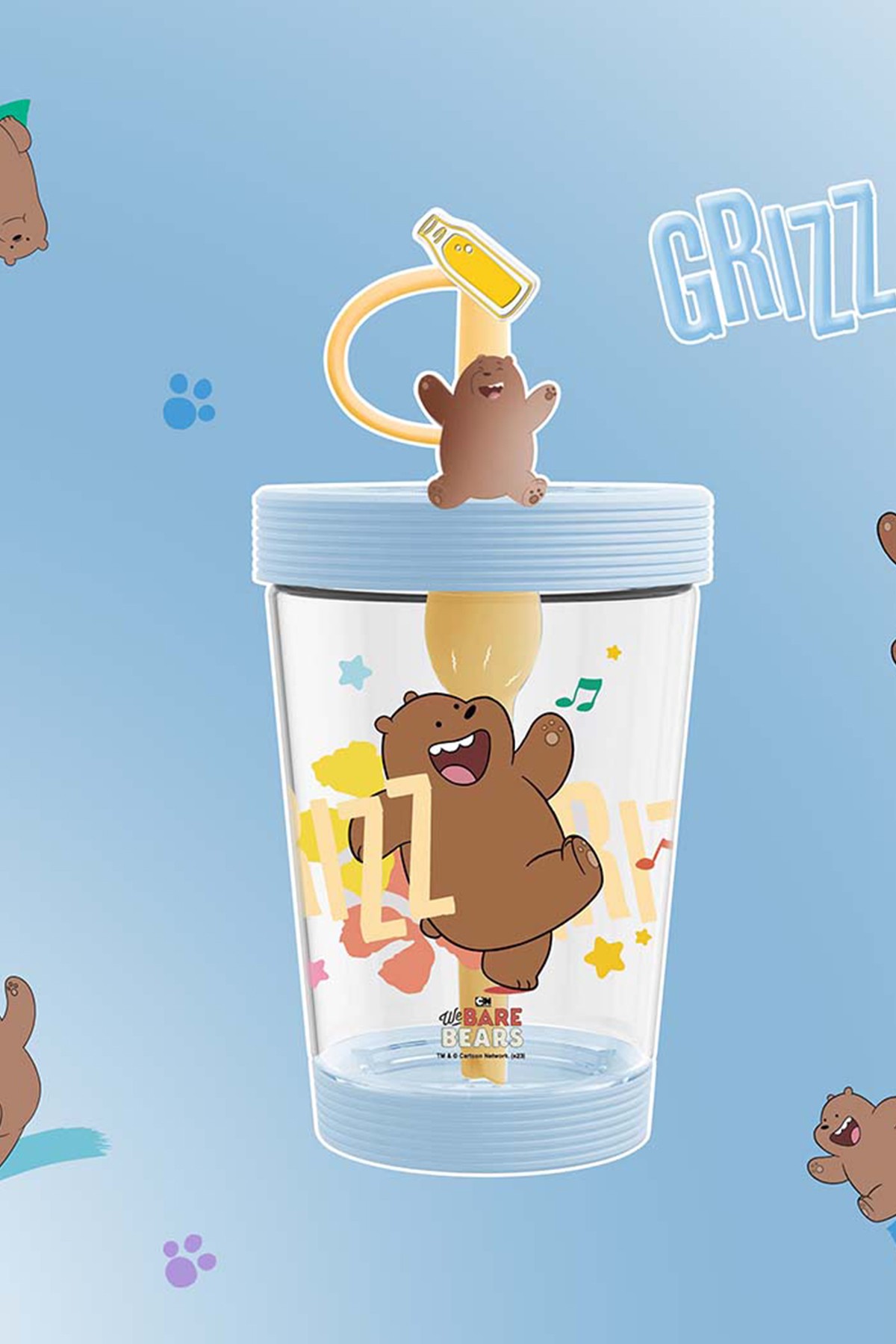 We Bare Bears Lisanslı Omuz Askılı Plastik Şişe (535ML) - Bozayı