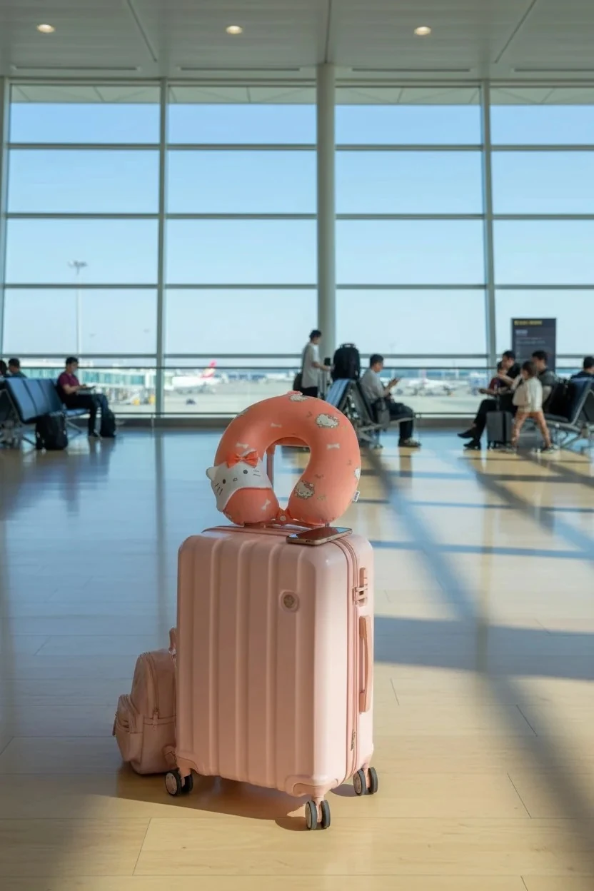 Sanrio Lisanslı Hello Kitty Uyku Gözlüklü Hafızalı Sünger Boyun Yastığı