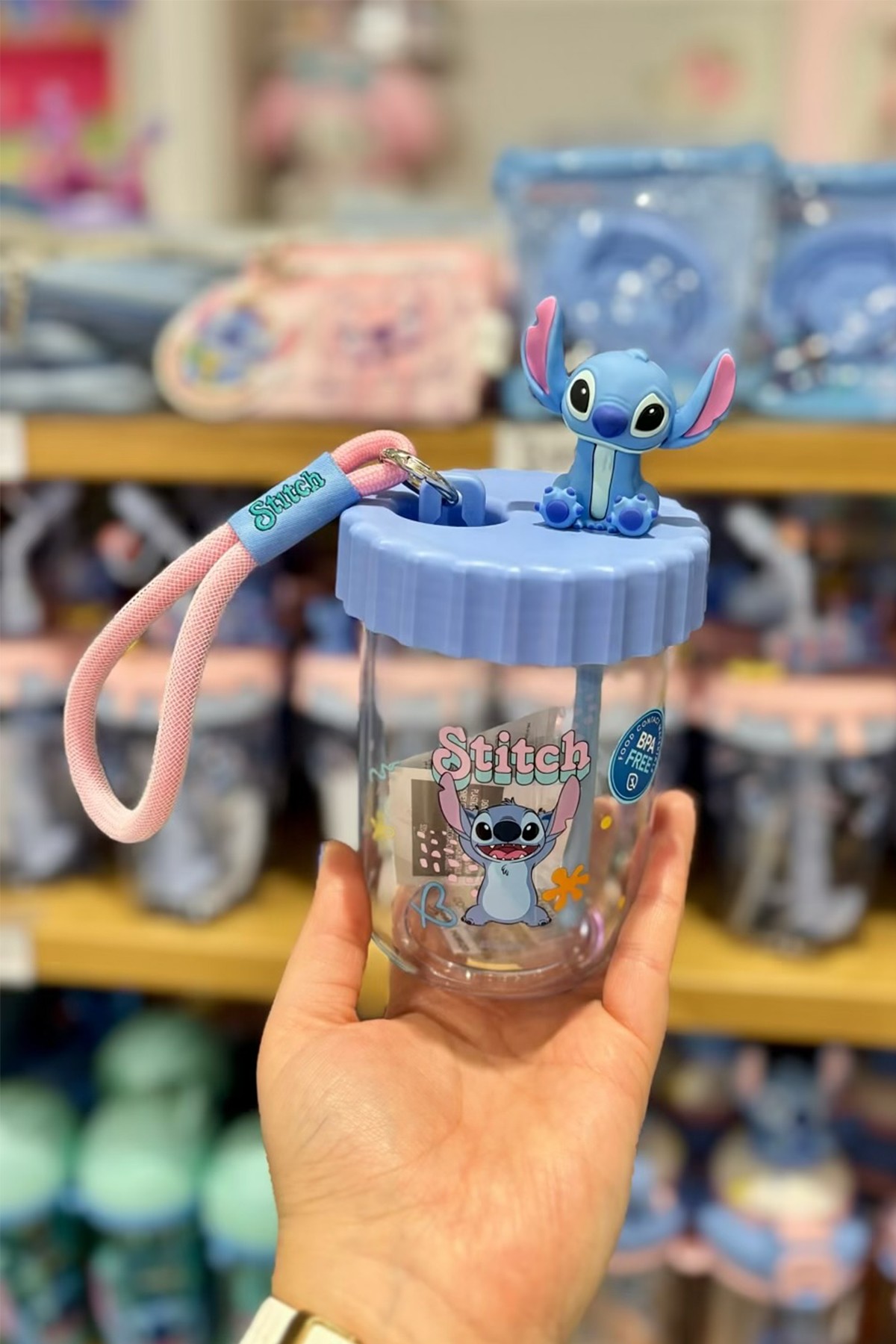 Disney Lilo&Stitch Lisanslı Süslemeli ve Askılı Plastik Şişe
