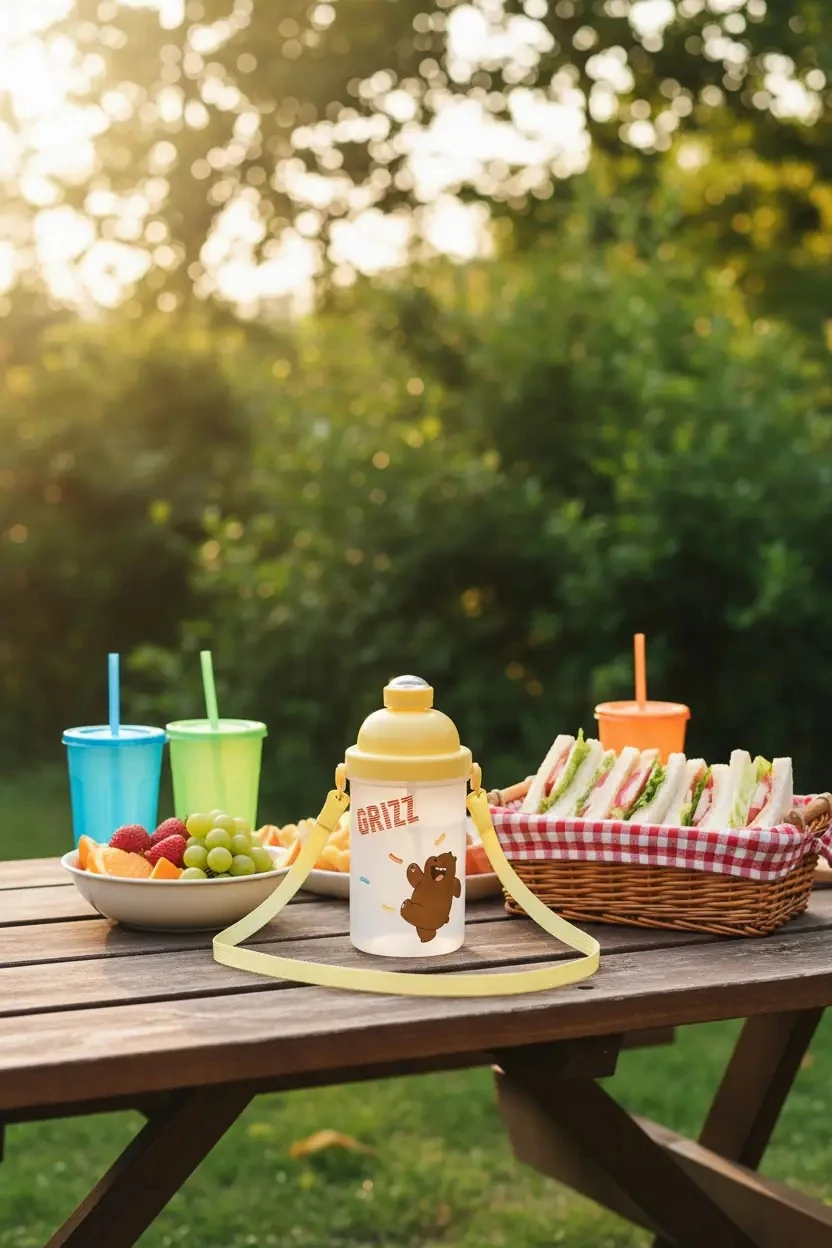 We Bare Bears Lisanslı Tutacaklı Plastik Şişe (500ml) - Boz Ayı