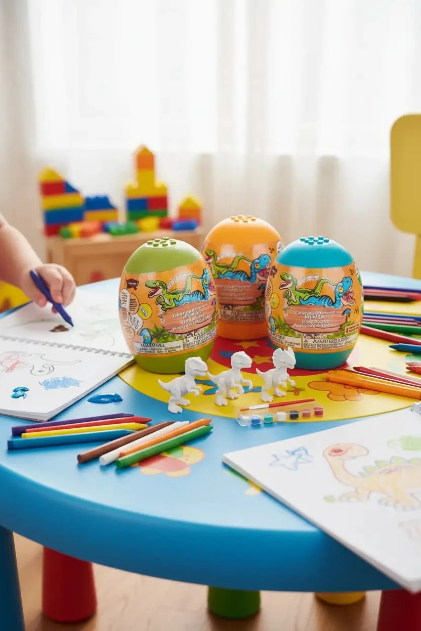 Miniso Lisanslı Dinozor Sürpriz Yumurta Boyama Seti – Blind Box Boyanabilir Figür Oyuncak