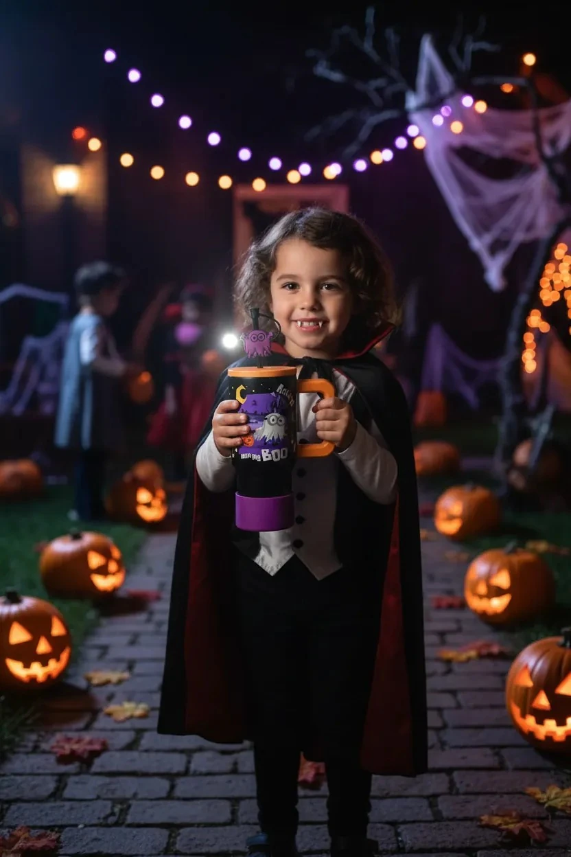 Minions Cadılar Bayramı Serisi Çift Cidarlı Plastik Su Kabı