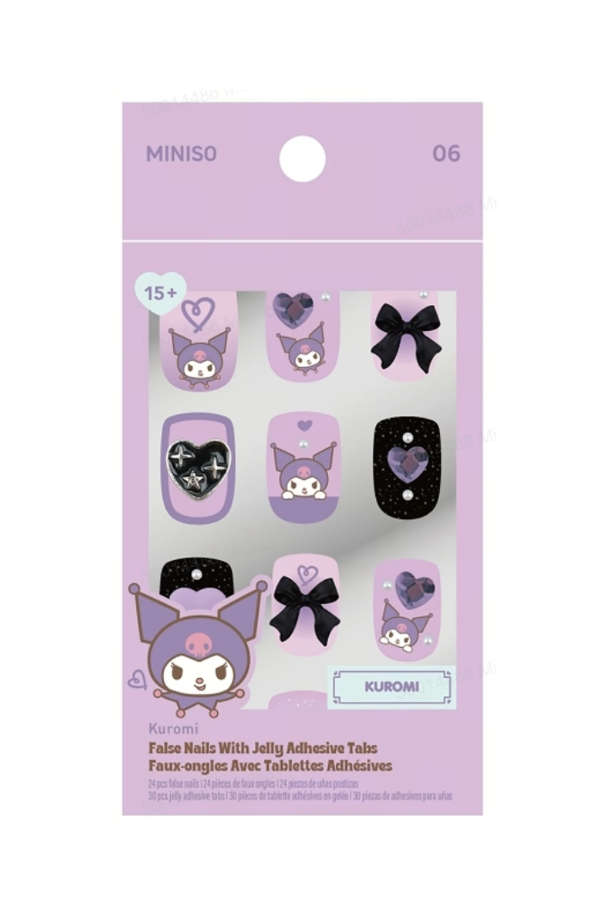 Sanrio Lisanslı Kuromi Jel Yapışkanlı Takma Tırnak (06)