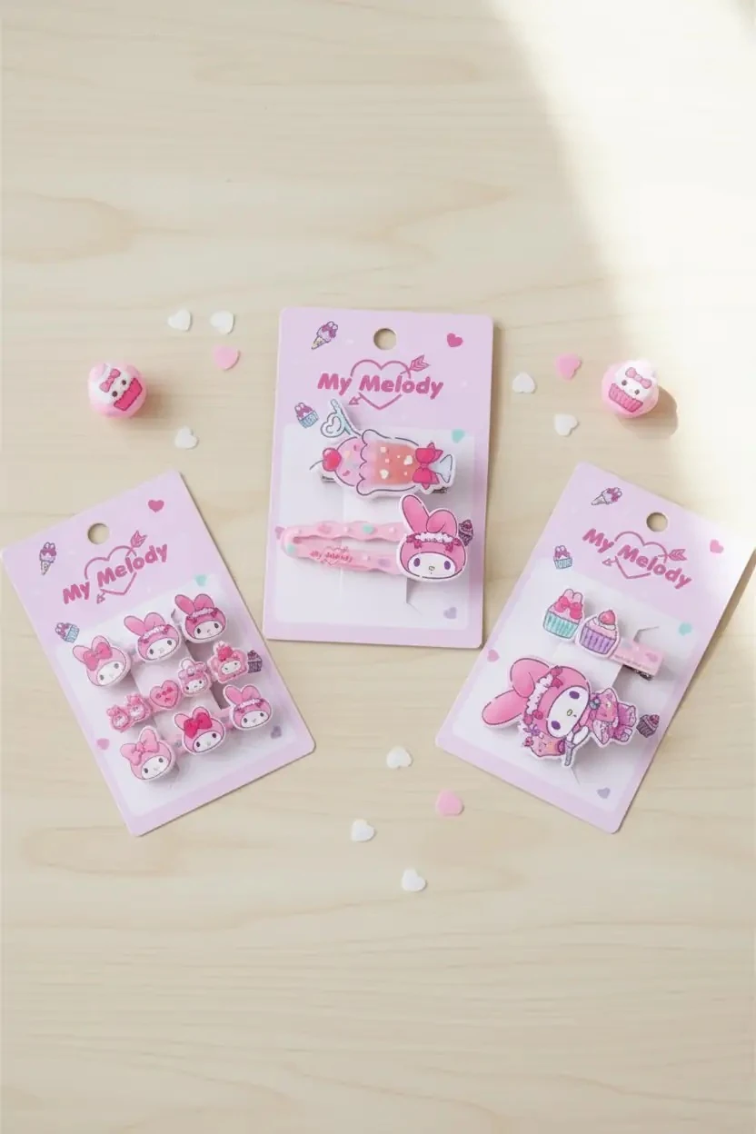 Sanrio Lisanslı My Melody Saç Tokası Seti 2'li – Sevimli Günlük Aksesuar