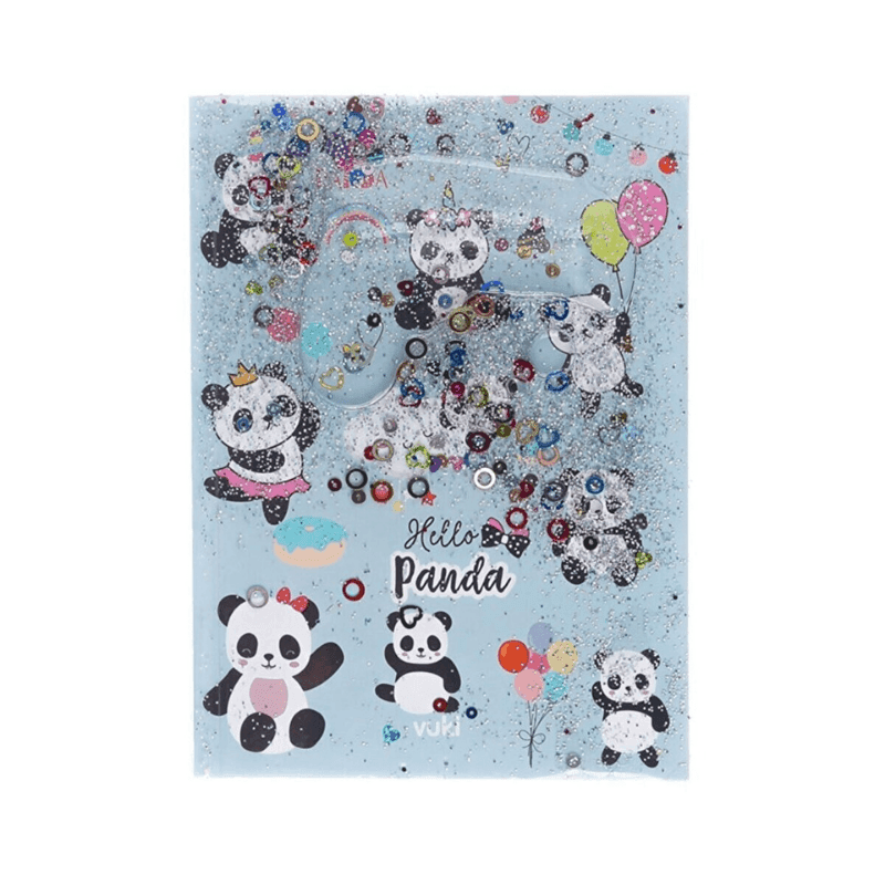 Vuki Panda Simli ve Sulu Kapaklı Rengarenk Sayfalı Mini Defter