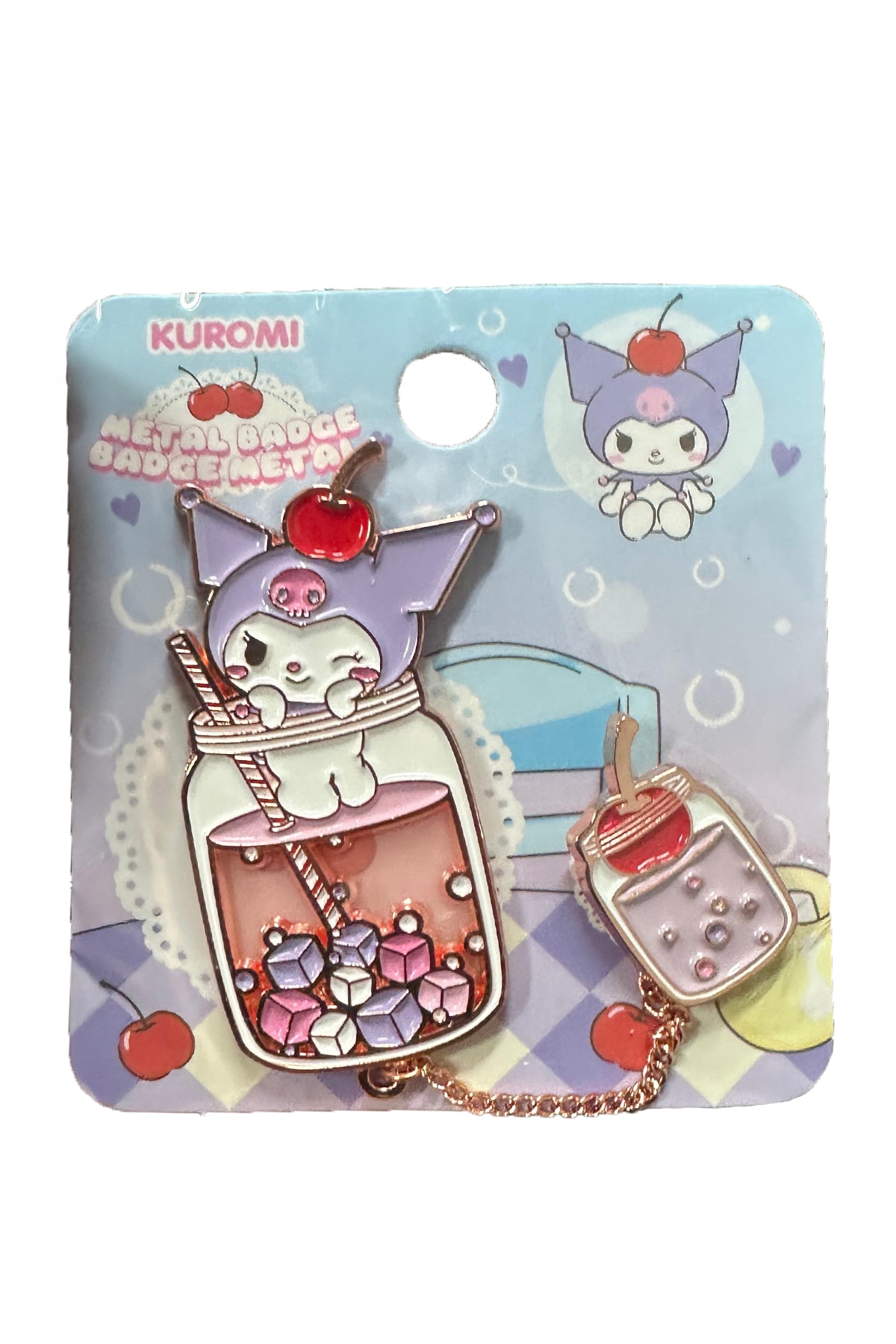 Sanrio Lisanslı Renkli Yaz Plajı Serisi Metal Rozet