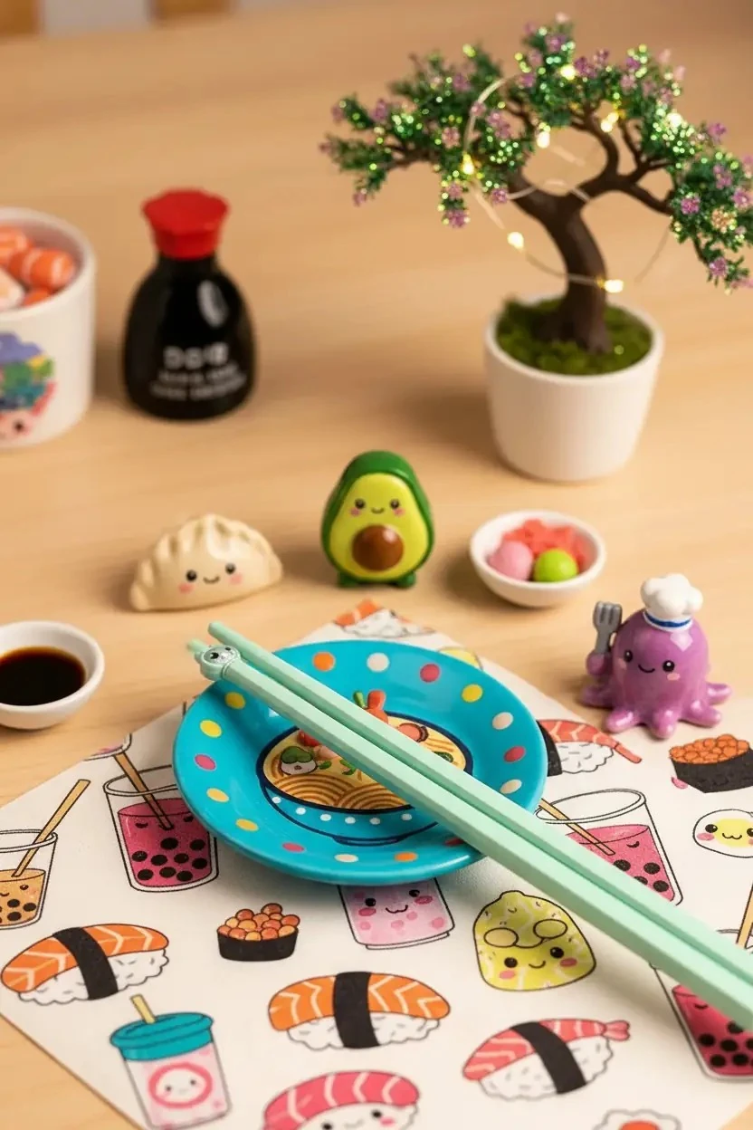 Figürlü Plastik Chopstick – Renkli Tasarım ve Hafif Yapılı Eğlenceli Yemek Çubukları