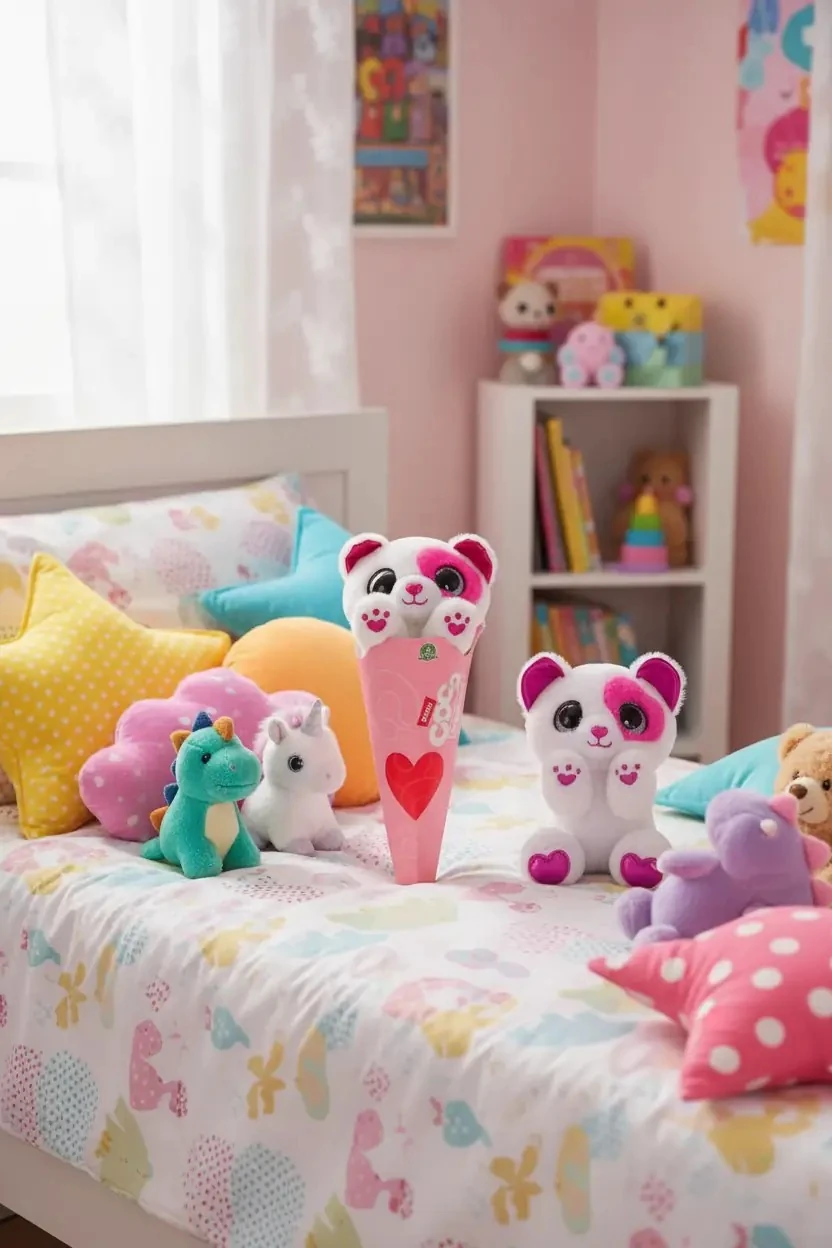 Coco Cones Sevgili Peluş Oyuncak – Konik Ambalajlı Kalp Detaylı Yumuşak Hediye Figür